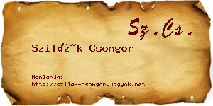 Szilák Csongor névjegykártya