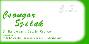 csongor szilak business card