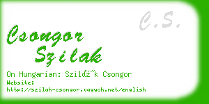 csongor szilak business card